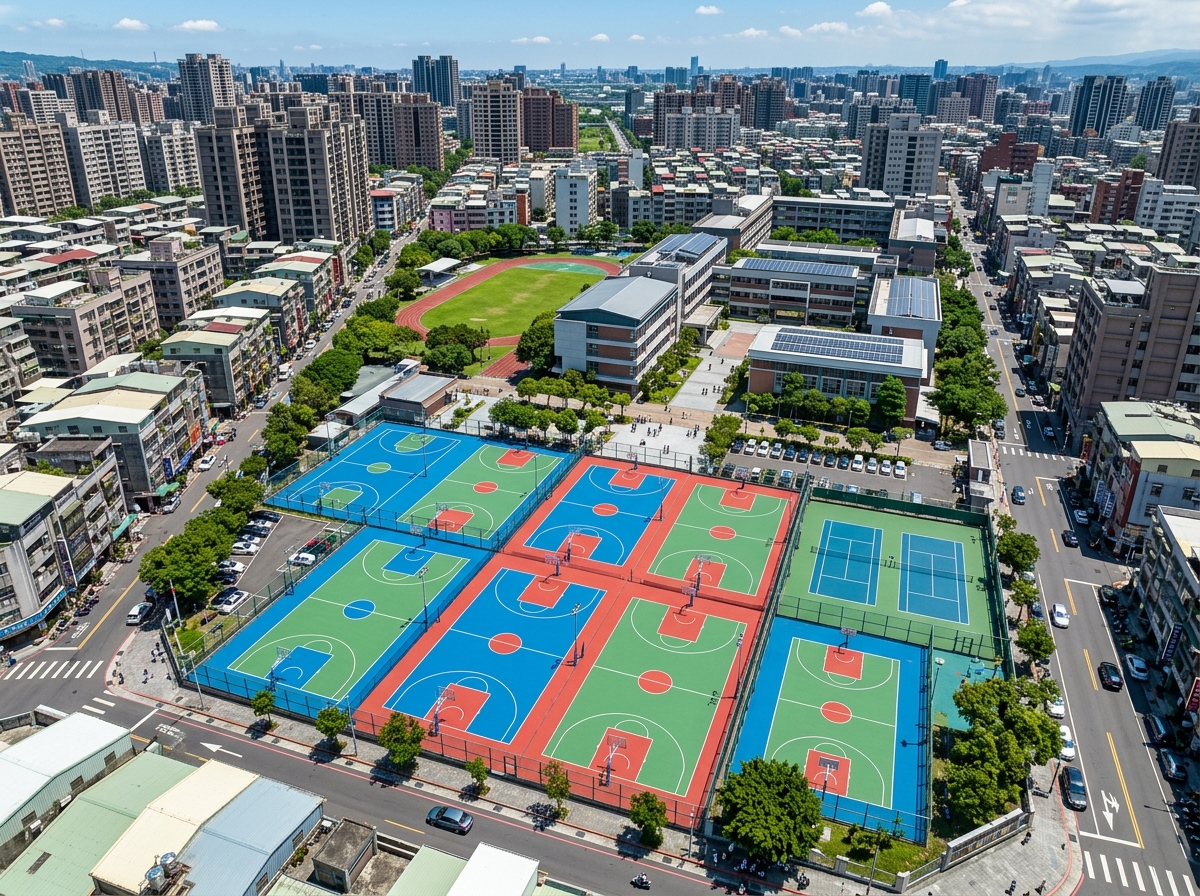平顶山市预制型塑胶跑道硅PU篮球场 - 方案